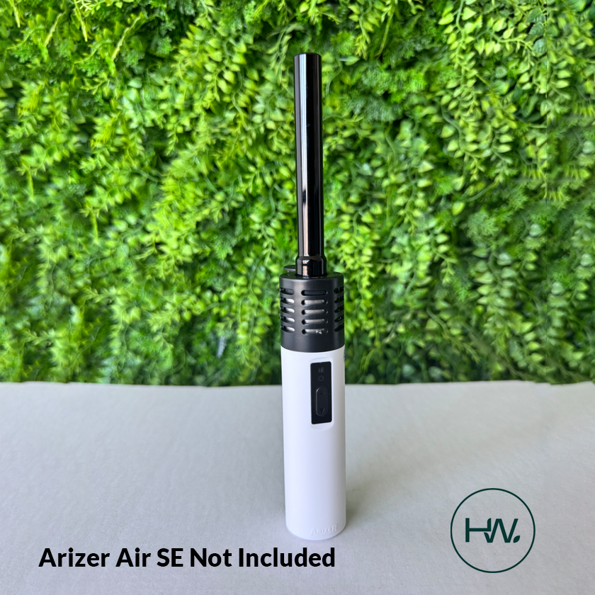 Arizer Black Mouthpiece Glass Stem Straight on Arizer SE - Herbware, Victoria Australia