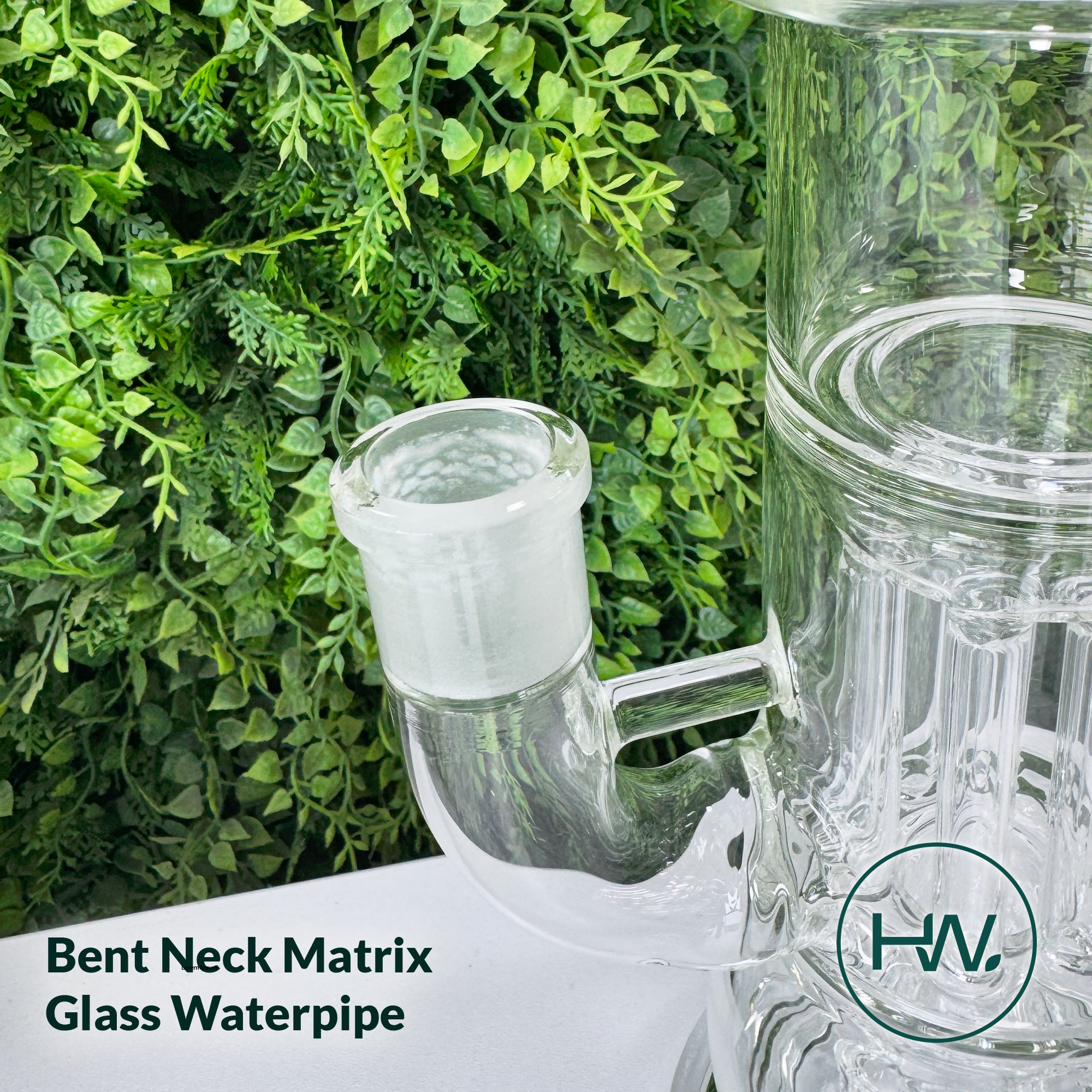 Bent Neck Matrix Glass Waterpipe - Herbware, Melbourne Australia