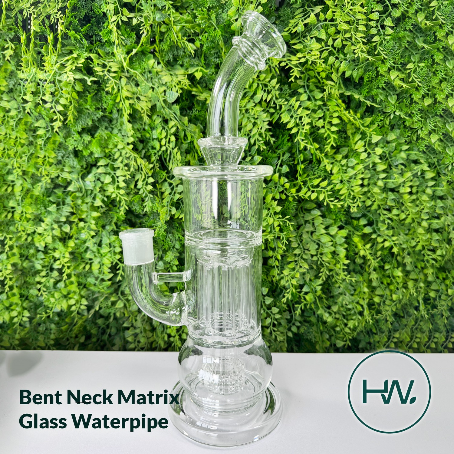 Bent Neck Matrix Glass Waterpipe - Herbware, Melbourne Australia