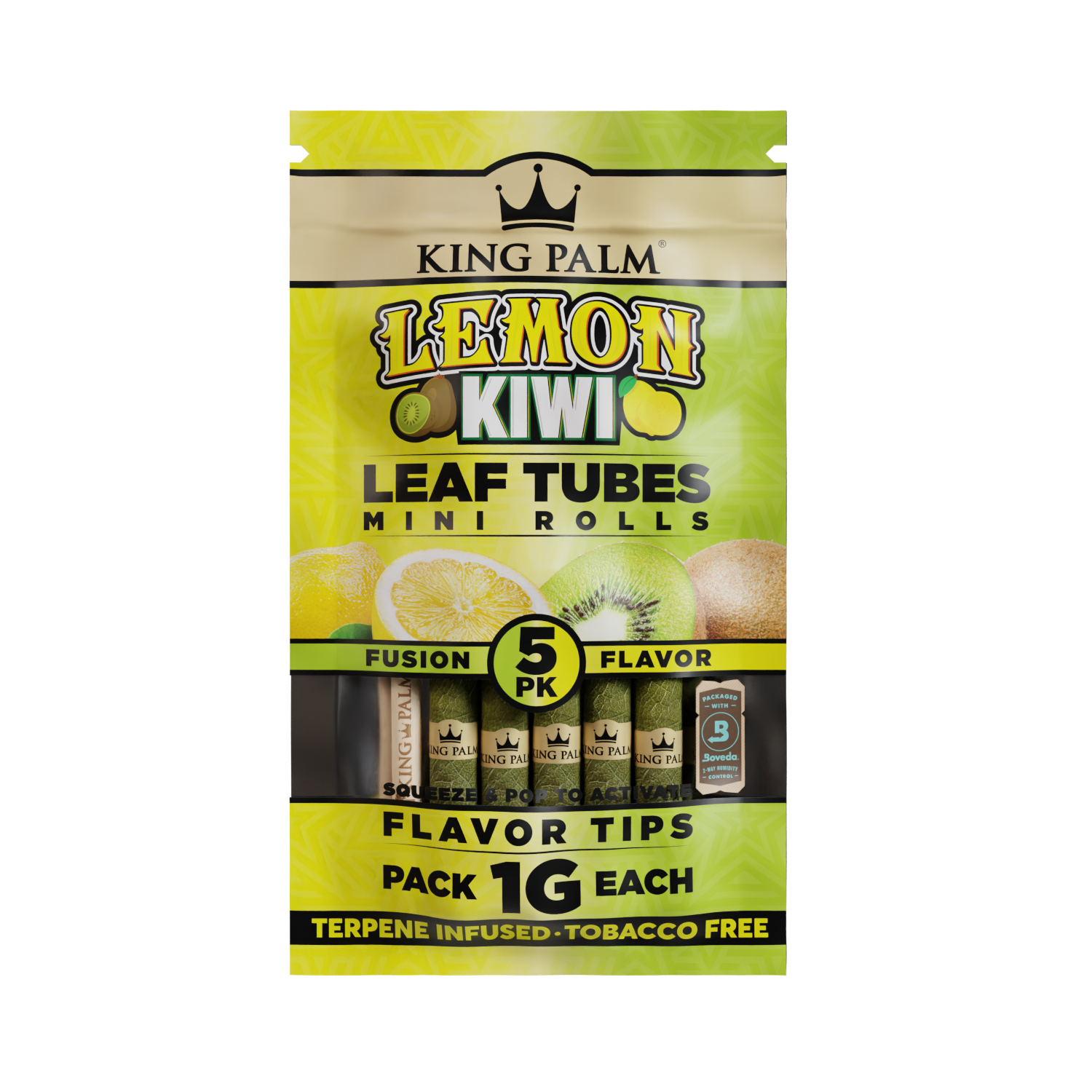 King Palm Lemon Kiwi Mini Rolls 5 Pack - [Herbware, Melbourne Australia]