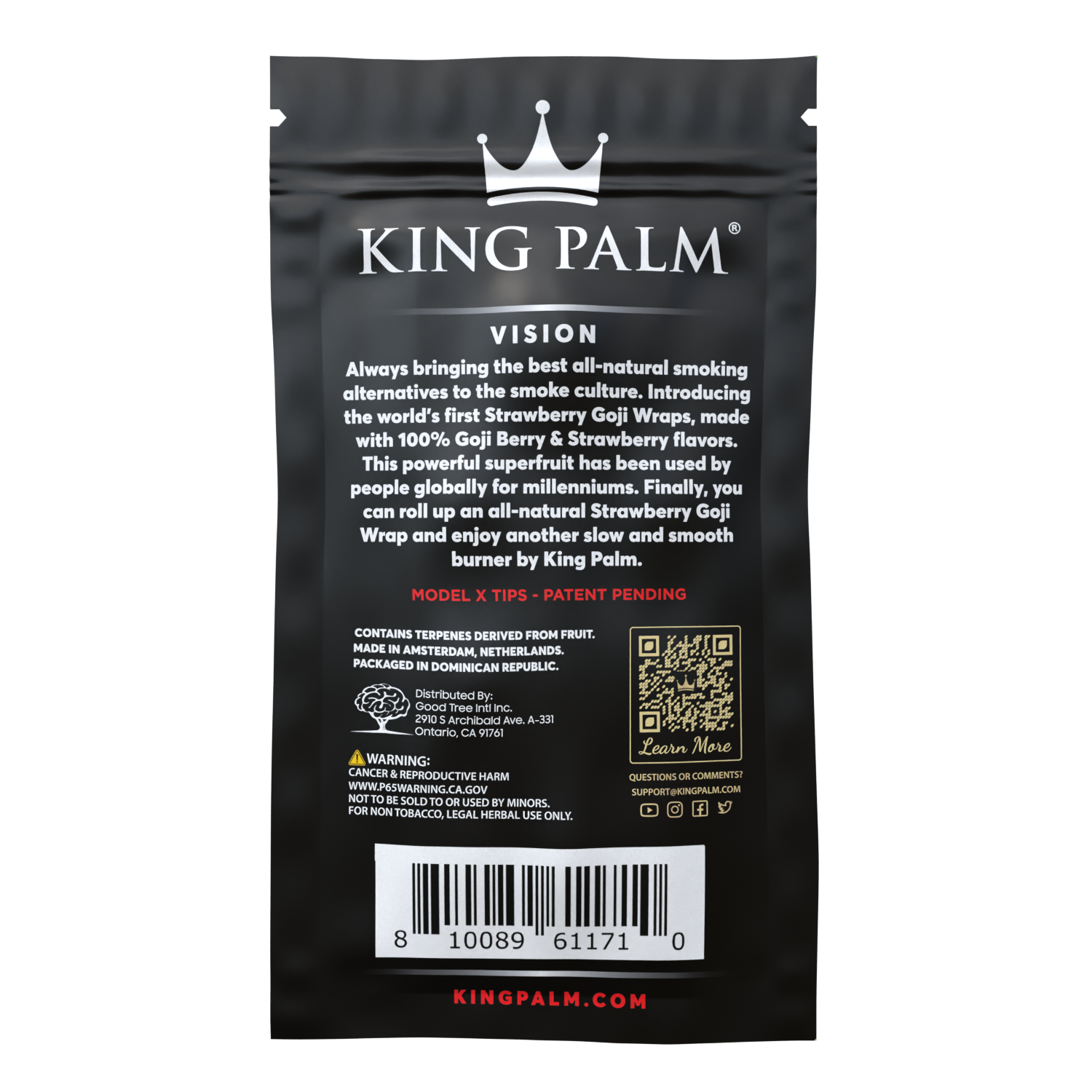 King Palm Goji Wraps Strawberry 4 Pack - [Herbware, Melbourne Australia]