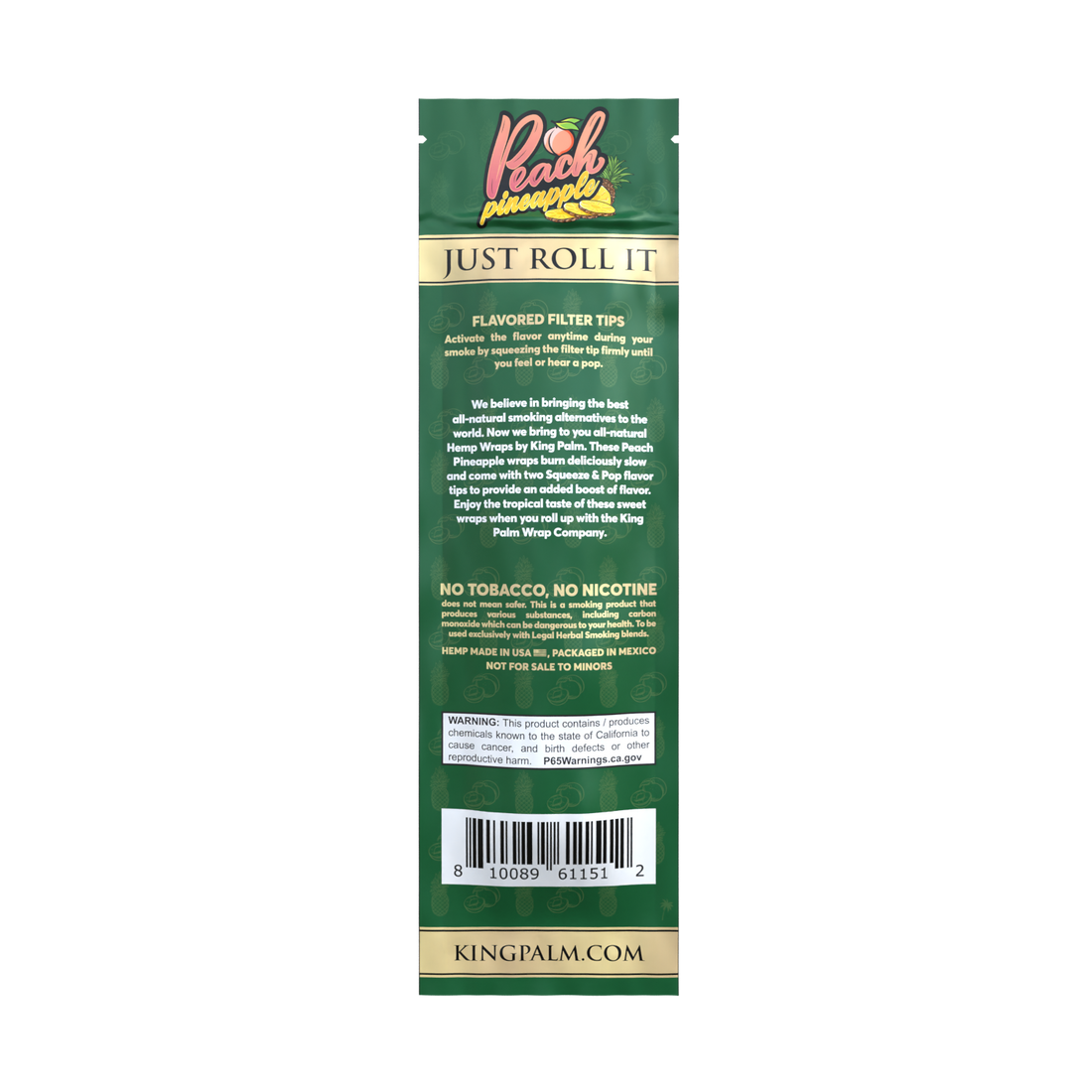 King Palm Peach Pineapple Hemp Wraps 2 Pack - [Herbware, Melbourne Australia]