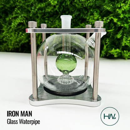 Iron Man Glass Water Pipe - [Herbware, Melbourne Australia]