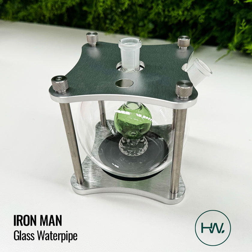 Iron Man Glass Water Pipe - [Herbware, Melbourne Australia]