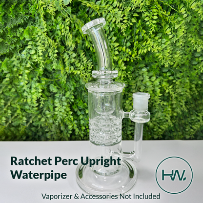 Ratchet Perc Upright Glass Waterpipe