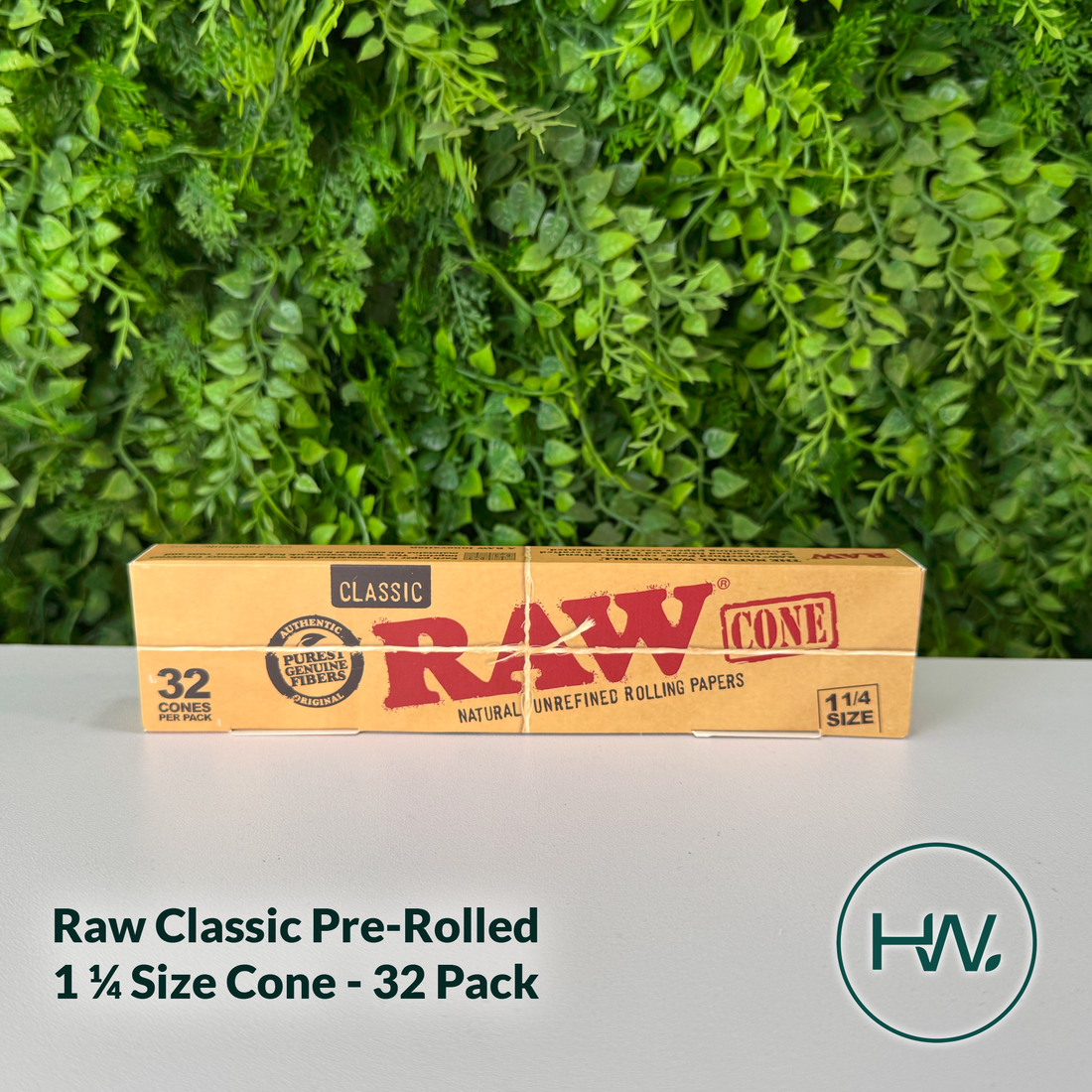 RAW Classic Pre-Rolled Cone 1 ¼ Size - 32 Pack - Herbware, Victoria Australia